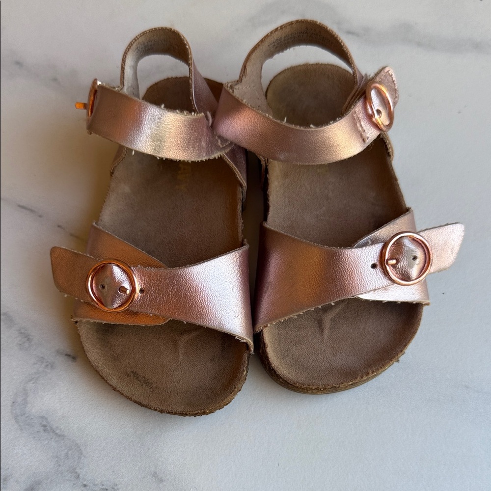 Metallic Pink Toddler Sandals